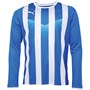Puma Mens Liga Striped Long Sleeve Jersey Electric Blue Lemonade/White