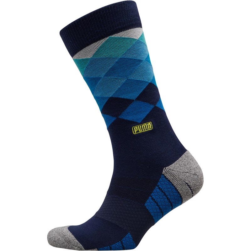 Buy Puma Fusion Argyle Golf Crew Socks Electric Blue