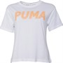 Puma Womens Modern Sports Logo T-Shirt White/Orange