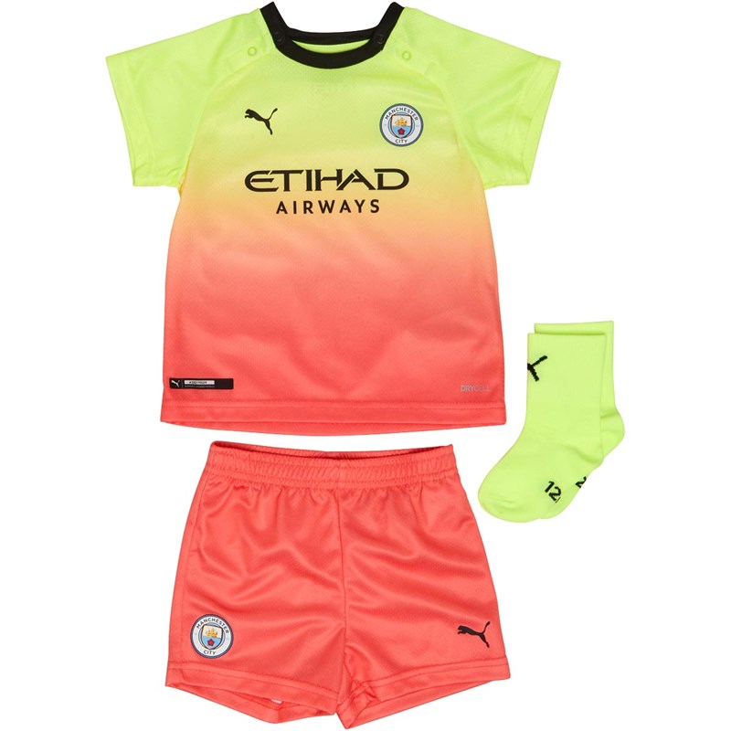 Buy Puma Junior Boys MCFC Manchester City Third Baby Kit Peach/Yellow