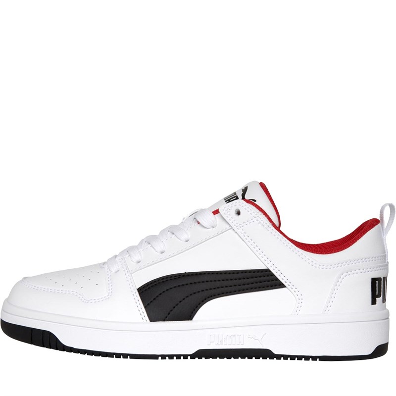 Buy Puma Mens Puma Rebound Layup Lo Sl White/Black/High Risk Red