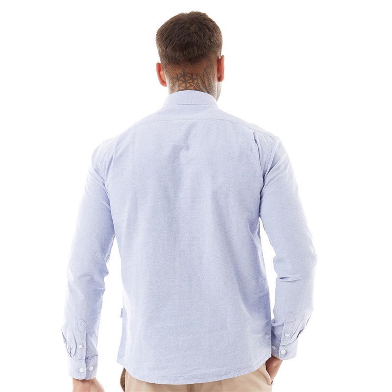 Peter Werth Mens Castle Long Sleeve Oxford Shirt Blue