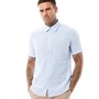 Peter Werth Mens Brunel Short Sleeve Linen Shirt Blue