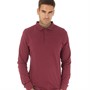 Peter Werth Mens Barone Long Sleeve Polo Shirt Burgundy