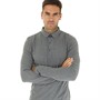 Peter Werth Mens Glasby Long Sleeve Polo Shirt Dark Grey Marl