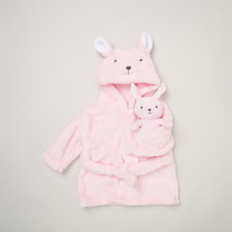 Rock A Bye Baby Boutique Girls Bathrobe and Plush Toy Baby Pink Bpnk  Baby Pink