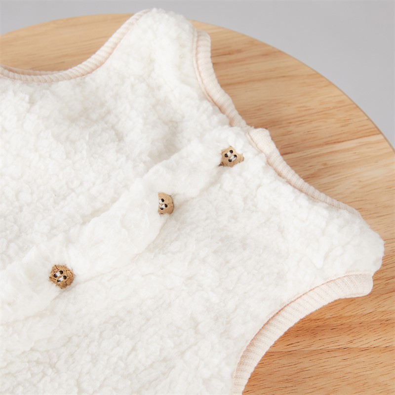 Rock A Bye Baby Boutique Kids Borg Dungarees Hat And Rib Marl Bodysuit Cream Crm  Cream