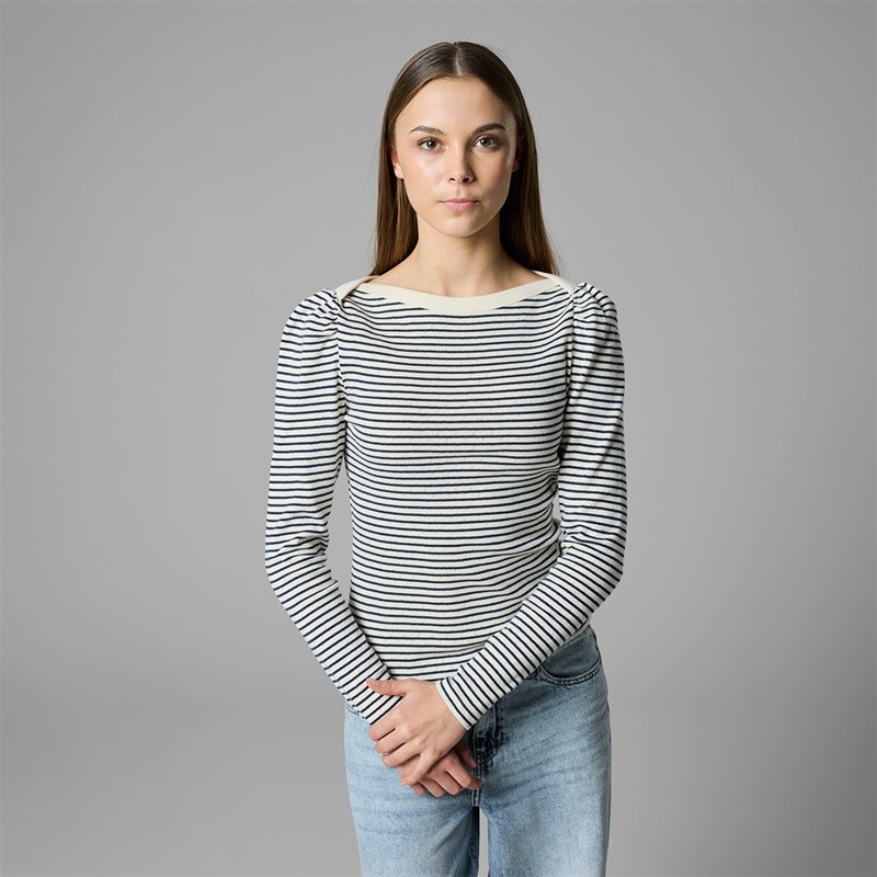 LMTD Piger Seher Langærmet Bådhals Top Navy Blazer