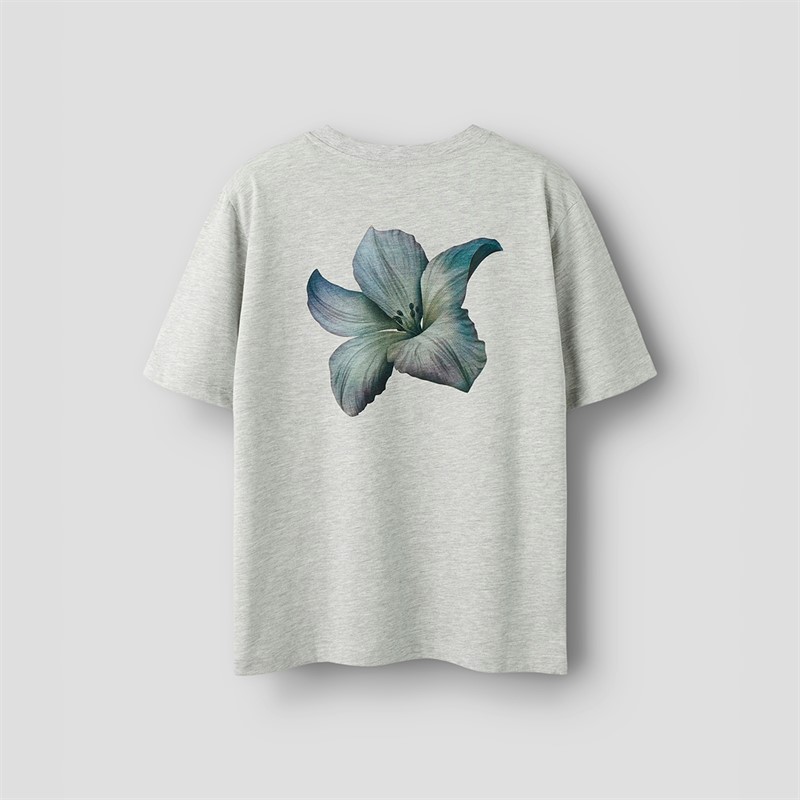 LMTD Piger Hibi Kortærmet T Shirt Light Grey Melange