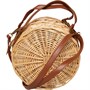 South Beach Womens Round Rattan Crossbody Bag Natural
