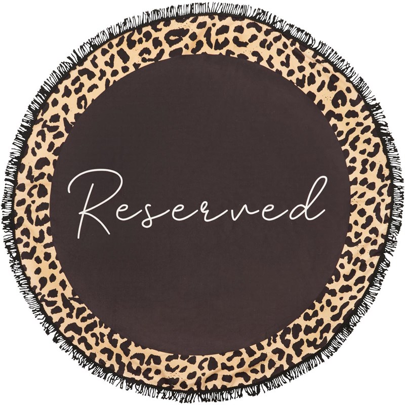 South Beach Womens Reserved Round Microfibre Towel Leopard Print/Black