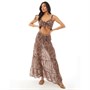 South Beach Womens Tie Top And Maxi Skirt Co-Ord Animal Print
