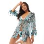 South Beach Womens Embellished Kaftan Blue/Teal