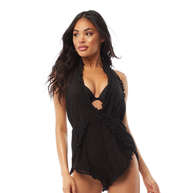 South Beach Womens Halter Neck Playsuit Black