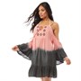 South Beach Womens Cold Shoulder Dress Pink/Grey Ombre