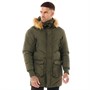 Feraud Mens Premium Padded Long Puffer Jacket Olive