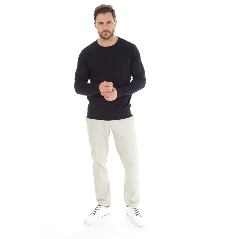 Feraud Mens Cable Knit Jumper Navy