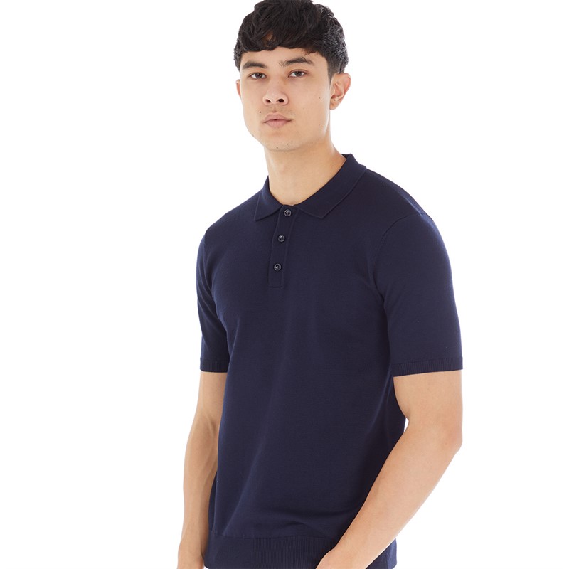 Buy Feraud Mens Knitted Polo Navy