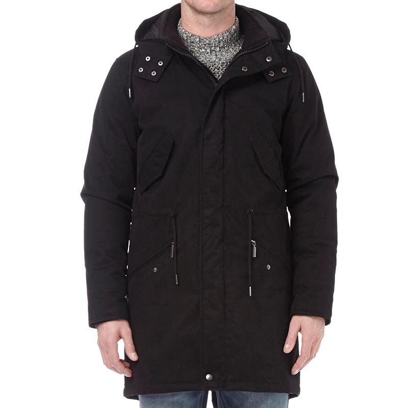 Buy Feraud Mens Long Hooded Jacket Black