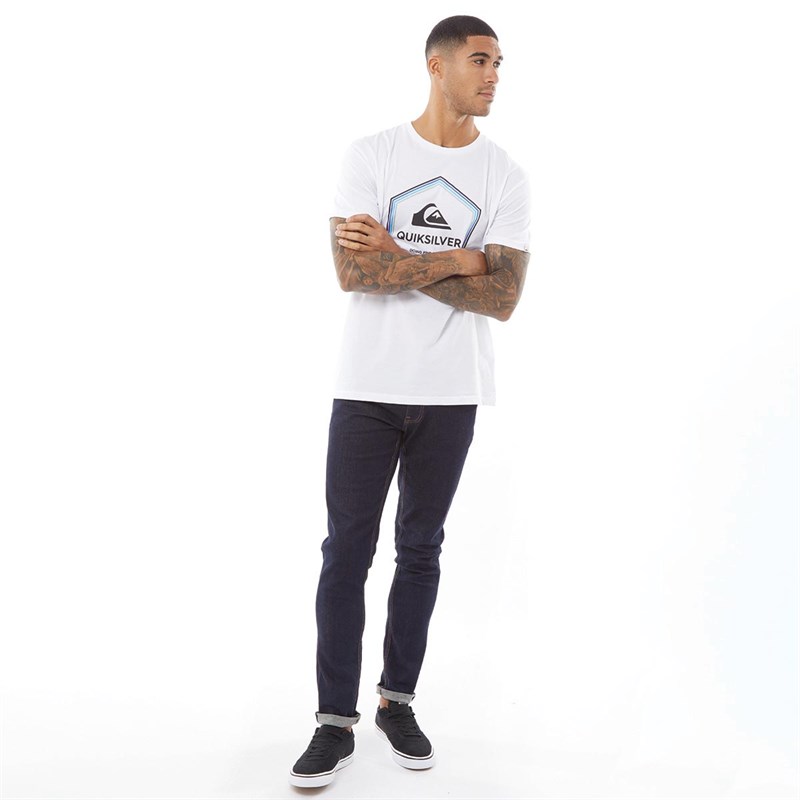 Quiksilver Mens Retro Lines T-shirt White