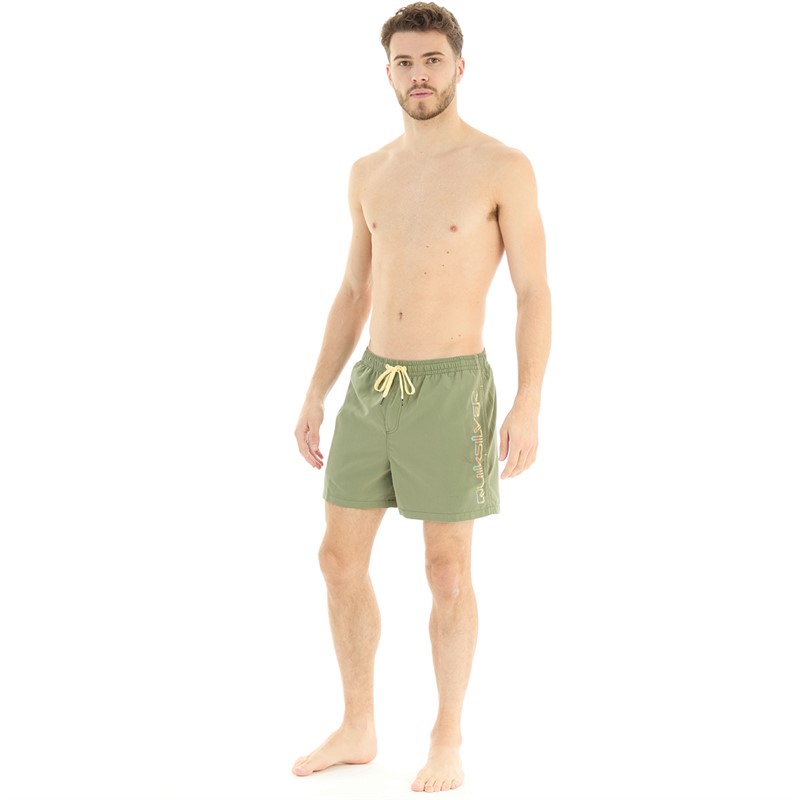 Quiksilver Mens Behind Waves Swim Shorts Four Leaf Clover