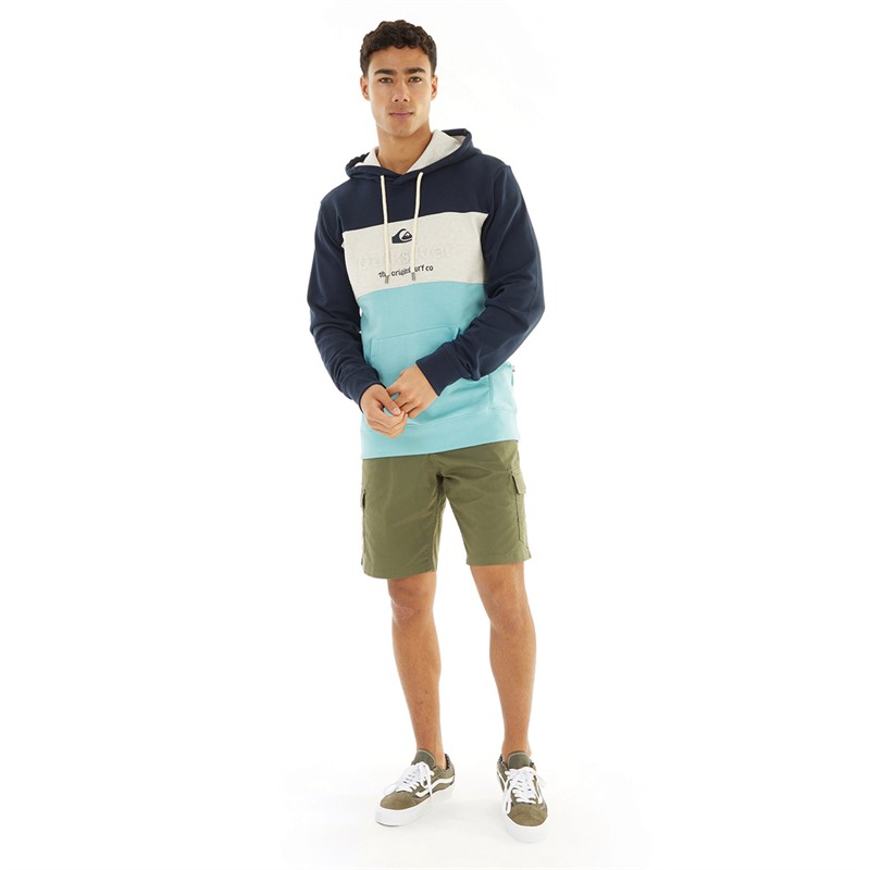 Quiksilver Mens Emboss Block Hoodie Navy Blazer