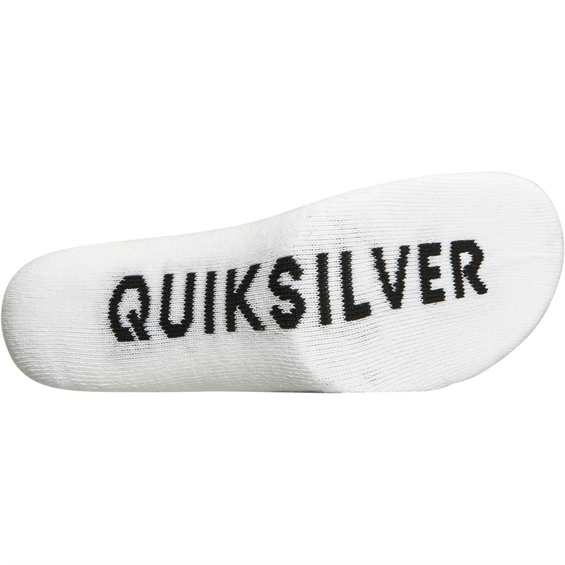 Quiksilver Mens Five Pack Crew Socks White