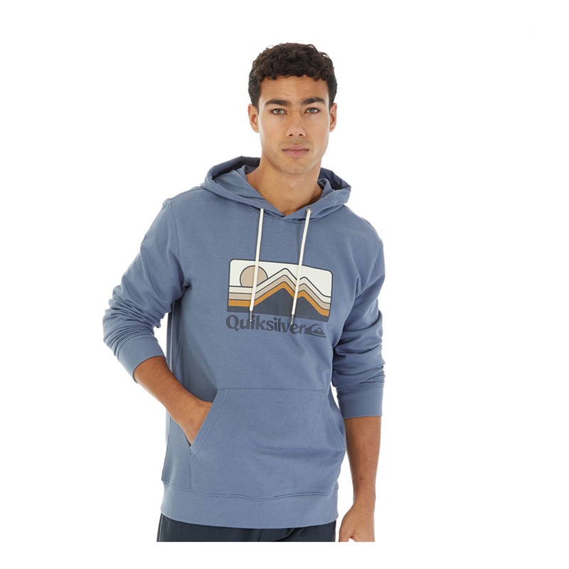 Quiksilver Mens Gradient Mountains Hoodie Flint Stone