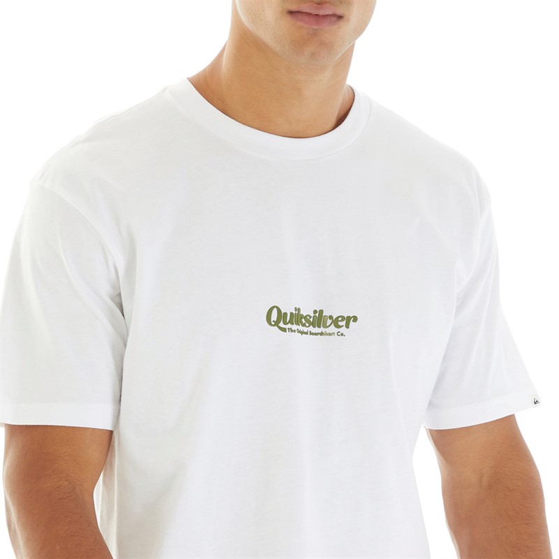 Quiksilver Herren T-Shirt mit einfachem Schriftzug Weiß