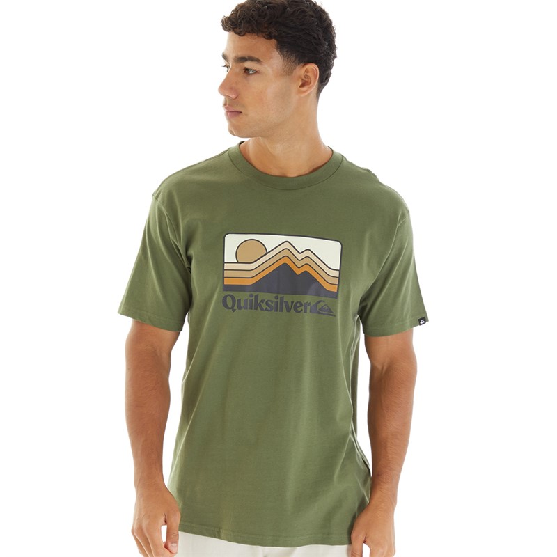 Quiksilver T-shirt Homme Montagnes Dégradées Trèfle à Quatre Feuilles