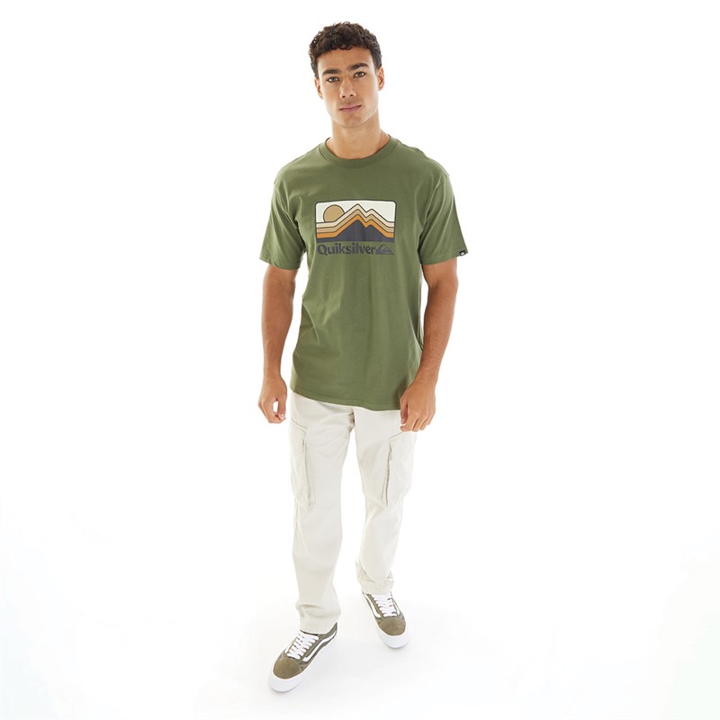 Quiksilver T-shirt Homme Montagnes Dégradées Trèfle à Quatre Feuilles