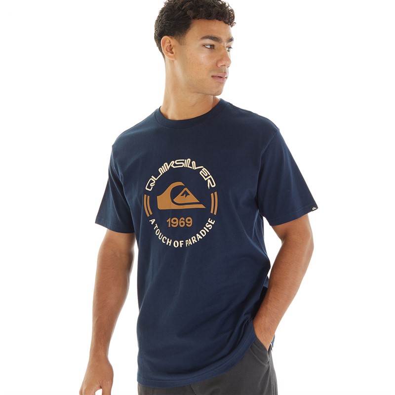 Quiksilver Heren Circle Logo T shirt Blauw