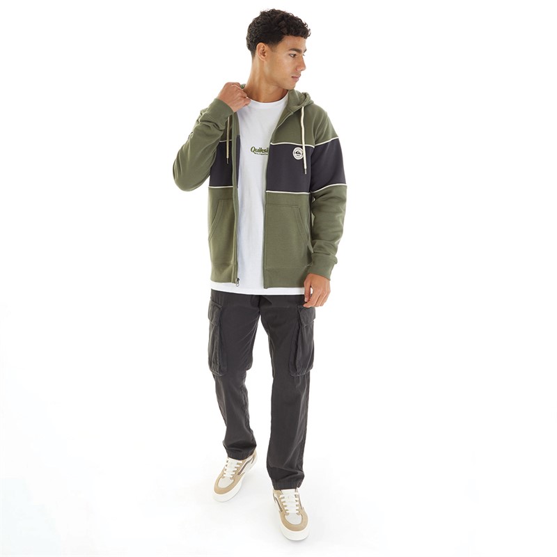 Quiksilver Mens Shadyhills Zip Hoodie Four Leaf Clover