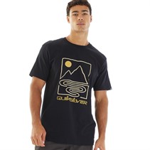 Quiksilver Mens Outline Mountains T-Shirt Black