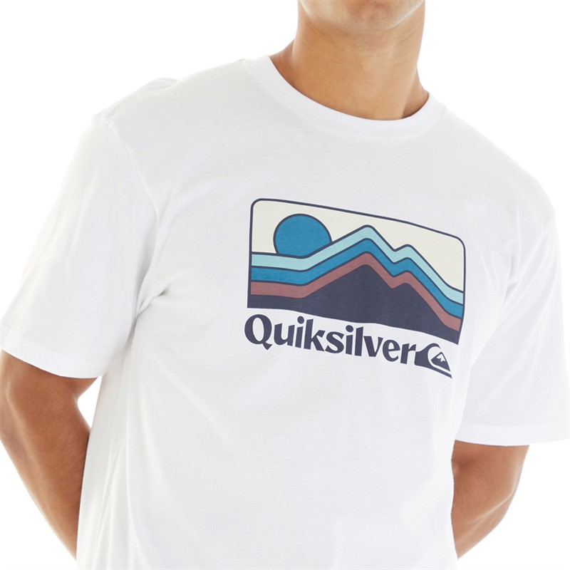 Quiksilver T-Shirt Herren mit Farbverlauf Bergen Weiß