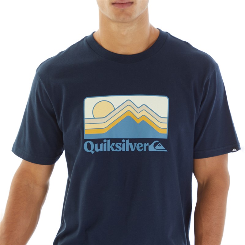 Quiksilver Herren T-Shirt mit Farbverlauf Berge Marine Blazer