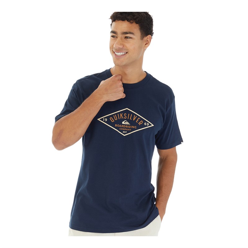 Quiksilver Mens Diamond Logo T-Shirt Navy Blazer