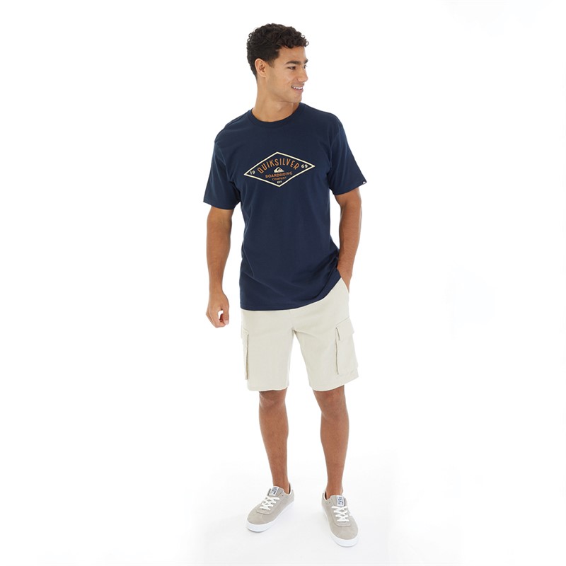 Quiksilver Mens Diamond Logo T-Shirt Navy Blazer