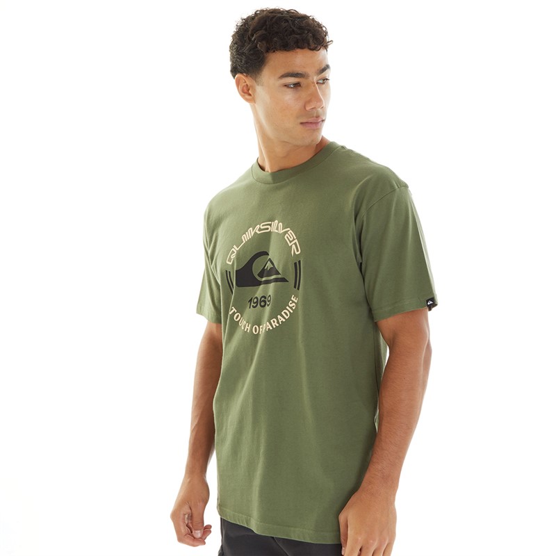 Quiksilver Mænd Rund Logo T-shirt Firekløver