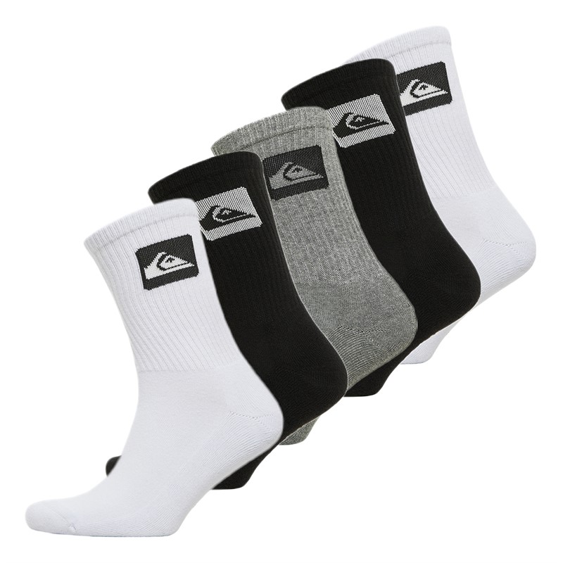 Quiksilver Mens Five Pack Crew Socks Assorted