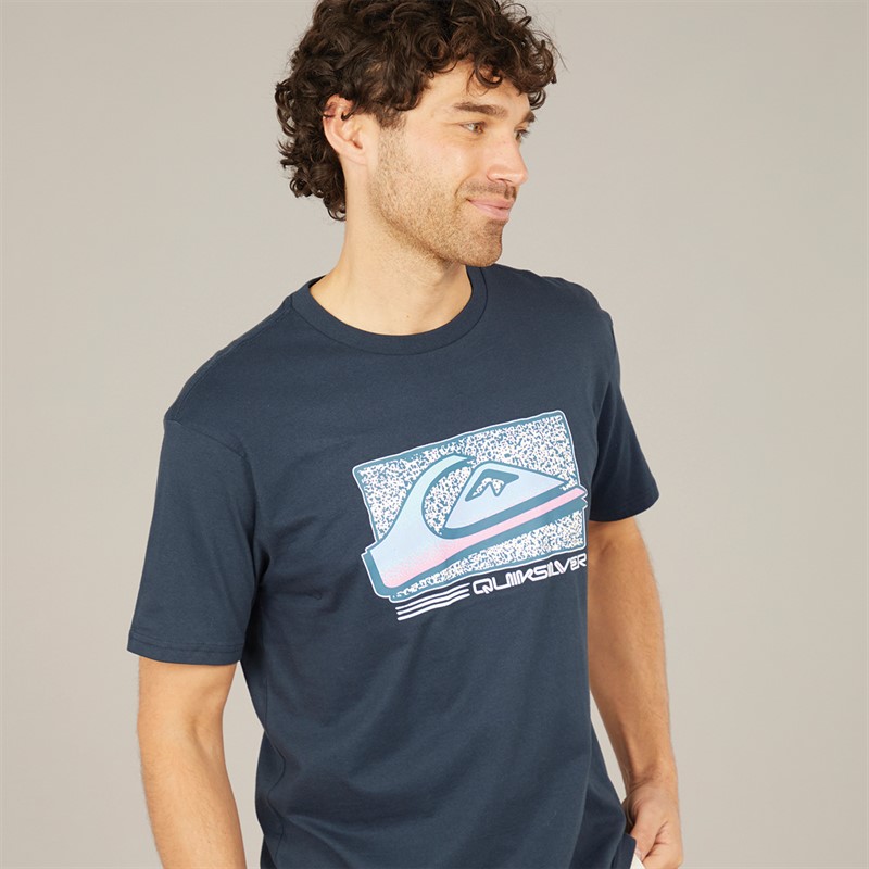 Quiksilver Mens Retro Fade T-Shirt Dark Navy - Size L