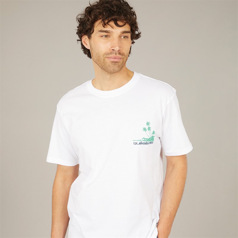 Quiksilver Mens Palm Lines T-Shirt White