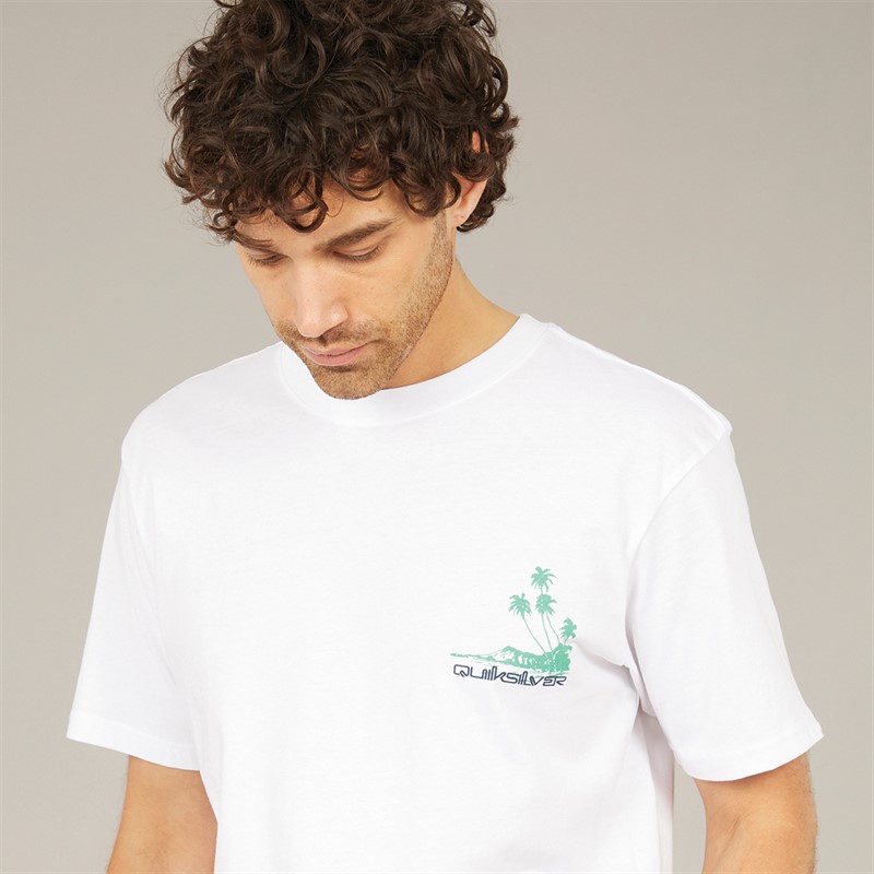 Quiksilver Mens Palm Lines T-Shirt White