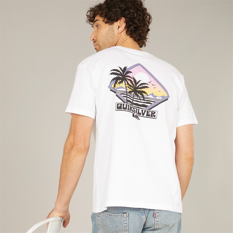 Quiksilver Mens Palm Square T-Shirt White - Size XXL