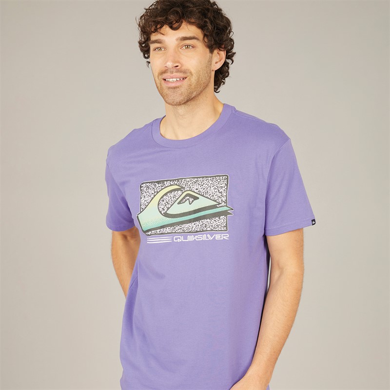 Quiksilver Mens Retro Fade T-Shirt Dusted Peri - Size S