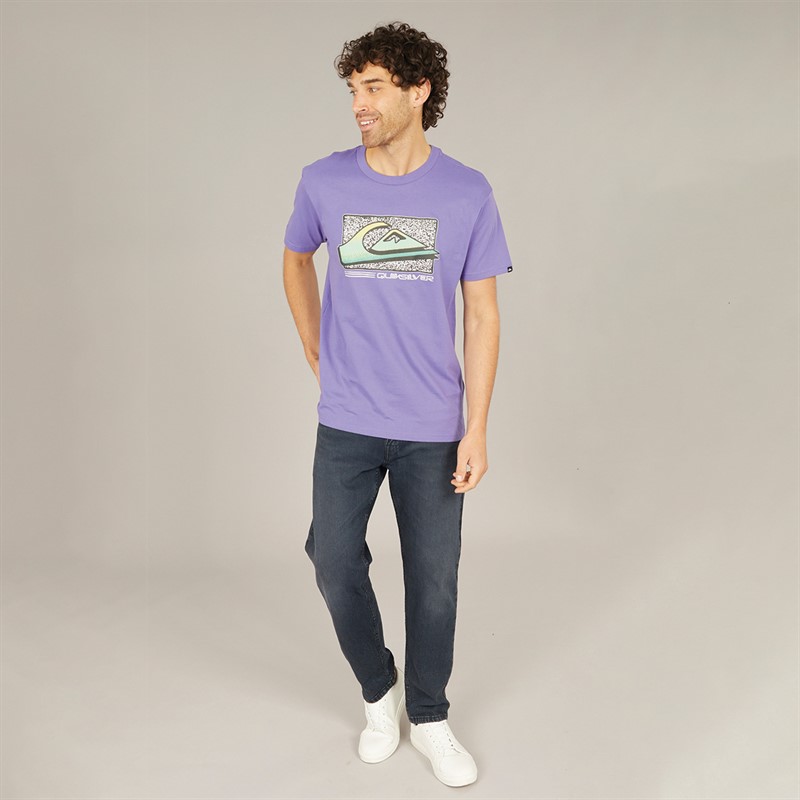 Quiksilver Mens Retro Fade T-Shirt Dusted Peri