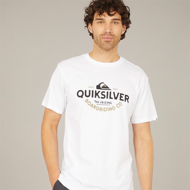 Quiksilver Mens Typed Out T-Shirt White - Size M