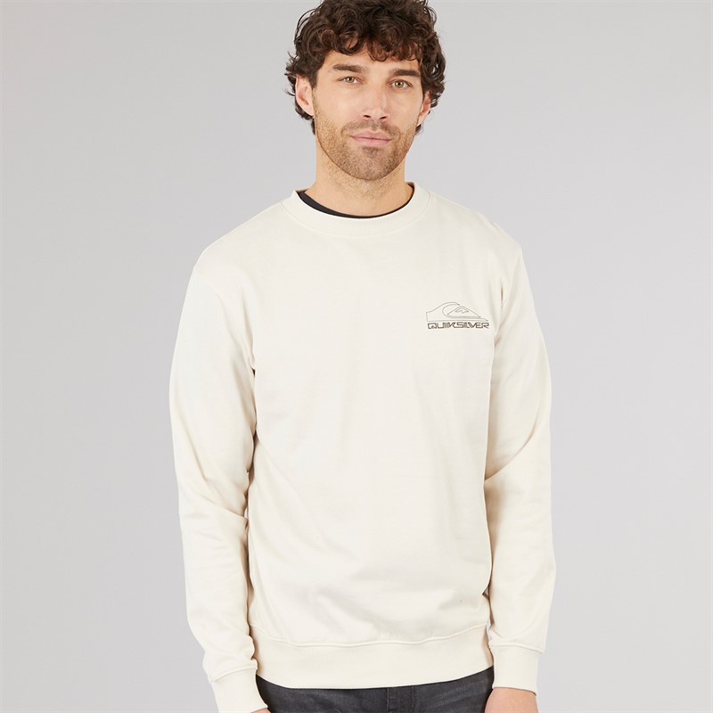 Quiksilver Mens Basic Graphic Crew Sweatshirt Birch