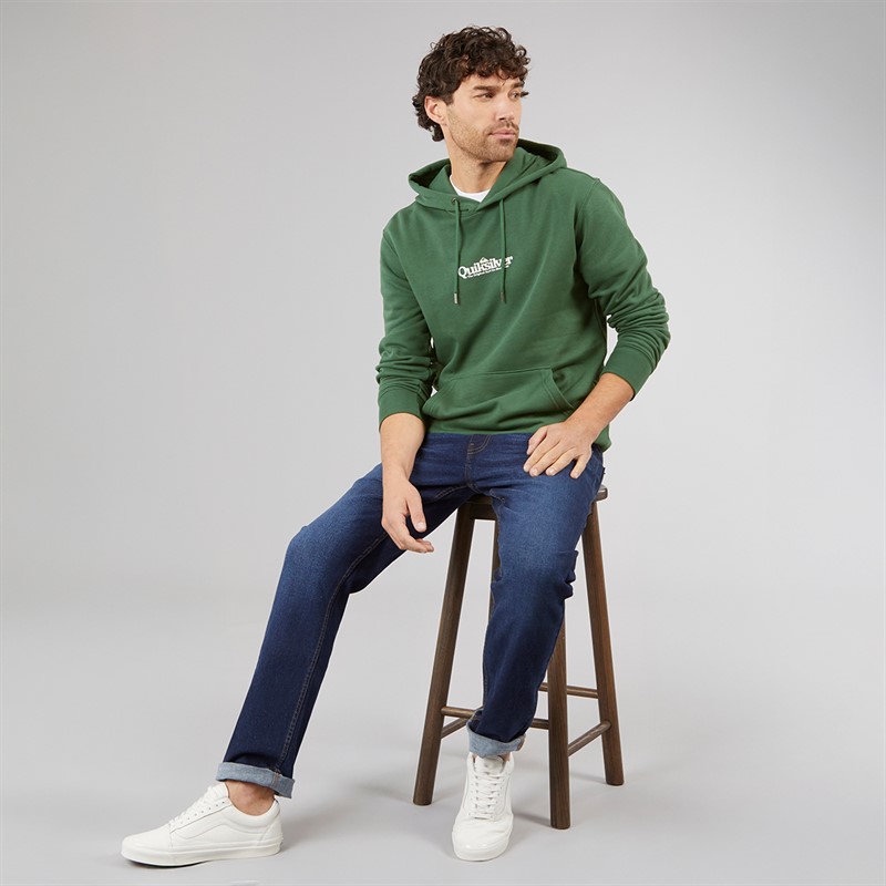 Quiksilver Mens Screen Fleece Fineline Hoodie Trekking Green