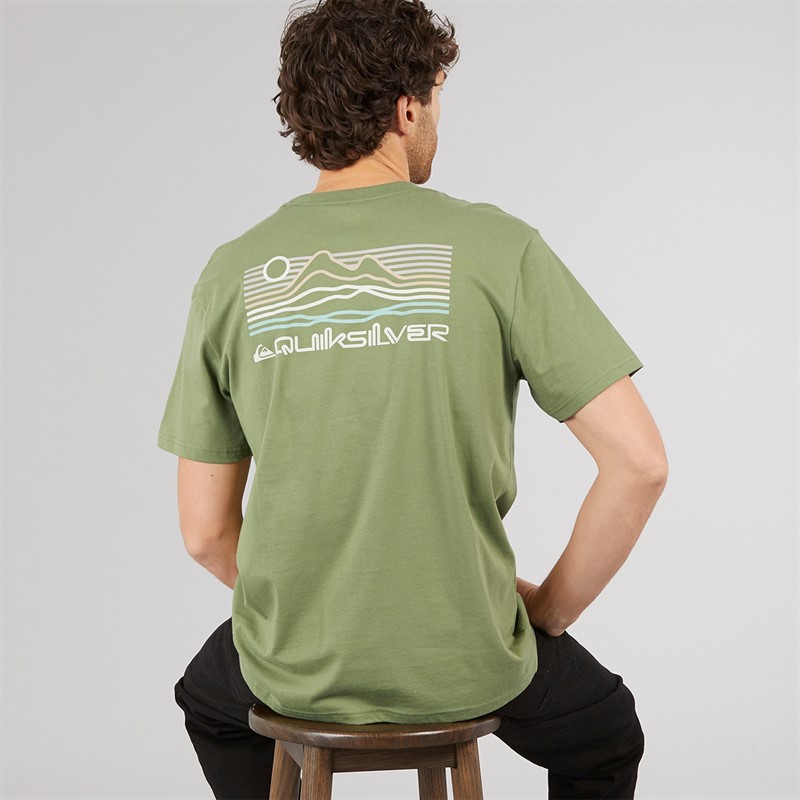 Quiksilver Mens Light Waves T-Shirt Loden Green